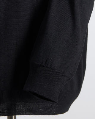 Ferrante Black 12 Gauge Quarter Zip Wool Sweater Black 99