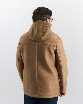 Camel Bonded Nylon Wool Jersey Heavy Duffel Coat