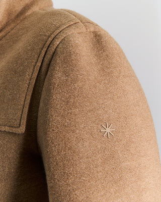 Camel Bonded Nylon Wool Jersey Heavy Duffel Coat