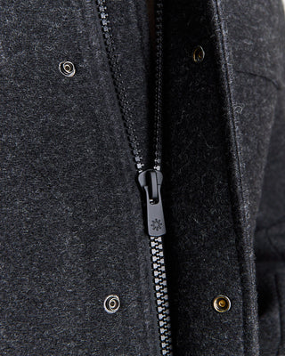 Charcoal Bonded Nylon Wool Jersey Heavy Duffel Coat