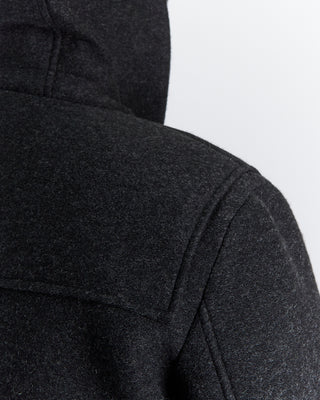 Charcoal Bonded Nylon Wool Jersey Heavy Duffel Coat