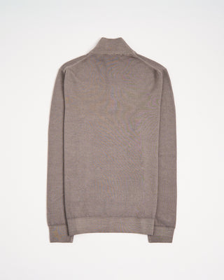 Ferrante Oatmeal 12 Gauge Quarter Zip Frosted Garment Dyed Wool Sweater Oatmeal 12 3184