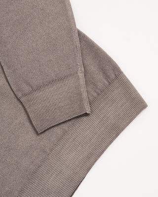 Ferrante Oatmeal 12 Gauge Quarter Zip Frosted Garment Dyed Wool Sweater Oatmeal 3187