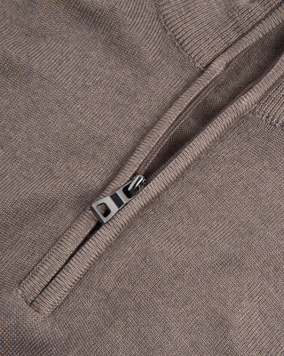 Ferrante Oatmeal 12 Gauge Quarter Zip Frosted Garment Dyed Wool Sweater Oatmeal 3 3188