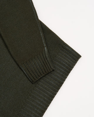 Ferrante Moss Green 7 Gauge Frosted Garment Dyed Wool Crewneck Moss 6 3136