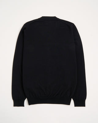 Ferrante Black Extrafine Merino Wool 12 Gauge Button Cardigan Black 2 3160