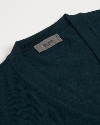 Ferrante Emerald Extrafine Merino Wool 12 Gauge Button Cardigan Emerald 2952