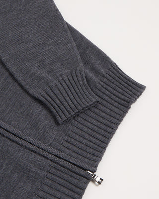 Ferrante 100% Merino Wool 7 Gauge Full Zip Cardigan Grey 4 2947