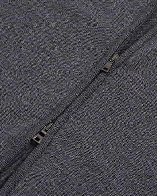 Ferrante 100% Merino Wool 7 Gauge Full Zip Cardigan Grey 5 2946