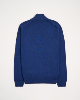Ferrante Blue 12 Gauge Quarter Zip Frosted Garment Dyed Wool Sweater Blue 9 3149