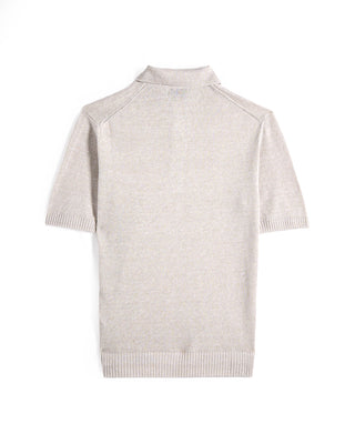 Ferrante Cotton  Linen Breezy Polo Off White 20 8579