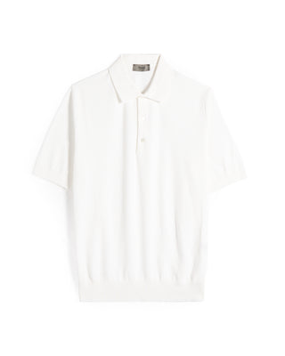 Ferrante Rice Stitch Cotton Polo White 5 8307