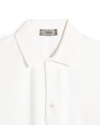 Ferrante Rice Stitch Cotton Polo White 6 8308