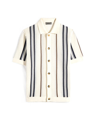 Ferrante Summer In Muskoka Striped Knit Shirt White 1 8549