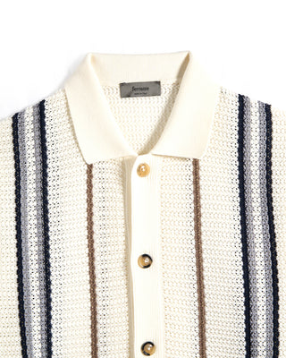 Ferrante Summer In Muskoka Striped Knit Shirt White 2 8552