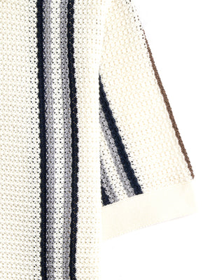 Ferrante Summer In Muskoka Striped Knit Shirt White 4 8551
