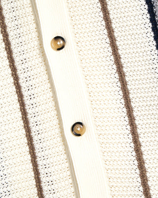 Ferrante Summer In Muskoka Striped Knit Shirt White 5 8550
