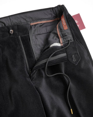 Echizenya Micro Cord Down Infused Drawstring Casual Pants Black  3