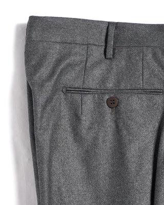 Echizenya Super 120s Light Flannel Double Pleated Dress Pants Grey 13 3562