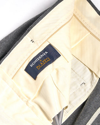 Echizenya Super 120s Light Flannel Double Pleated Dress Pants Grey 7 3560