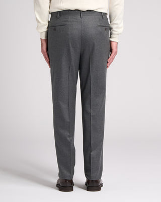 Echizenya Super 120s Light Flannel Double Pleated Dress Pants Grey 17 5800