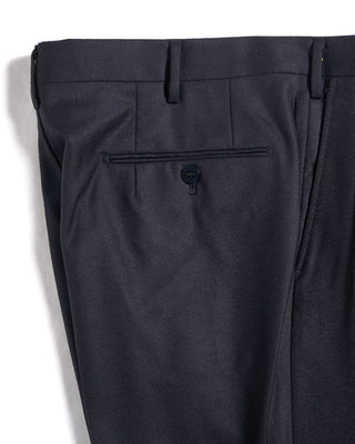 Echizenya Super 120s Light Flannel Double Pleated Dress Pants Navy 16 3576