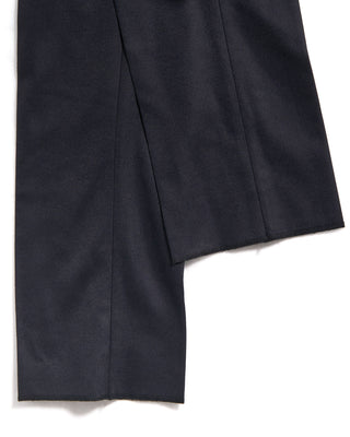Echizenya Super 120s Light Flannel Double Pleated Dress Pants Navy 18 3577