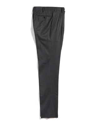 Echizenya Prince Of Wales Super 120s Light Flannel Double Pleated Dress Pants Navy 10 3524