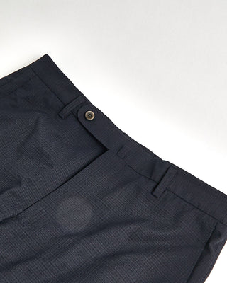 Echizenya Cool Dots Printed Glen Check Ultralight Tech Trousers Navy 889