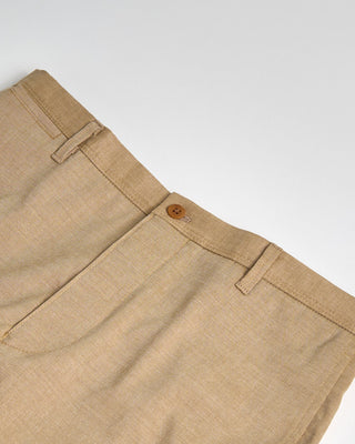 Echizenya Chambray Oxford Stretch Linen Tech Trousers Sand 863