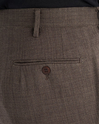 Echizenya Wool Crêpe Double Pleated Dress Trousers Olive 8 10941