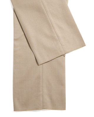 Echizenya Super 140s Wool Denim Effect Trousers Taupe 11 10632