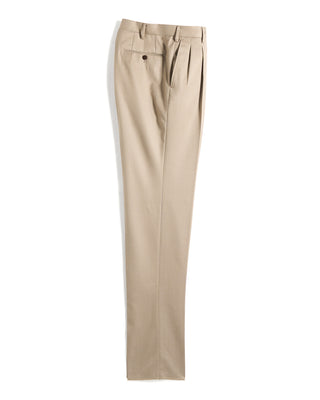Echizenya Super 140s Wool Denim Effect Trousers Taupe 9 10630