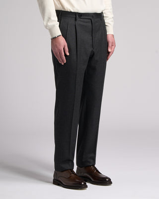 Echizenya Prince Of Wales Super 120's Light Flannel Double Pleated Dress Pants