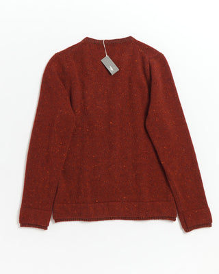 Inis Meáin Wool Kashmir Donegal Double Cuff Crewneck Sweater Red 0