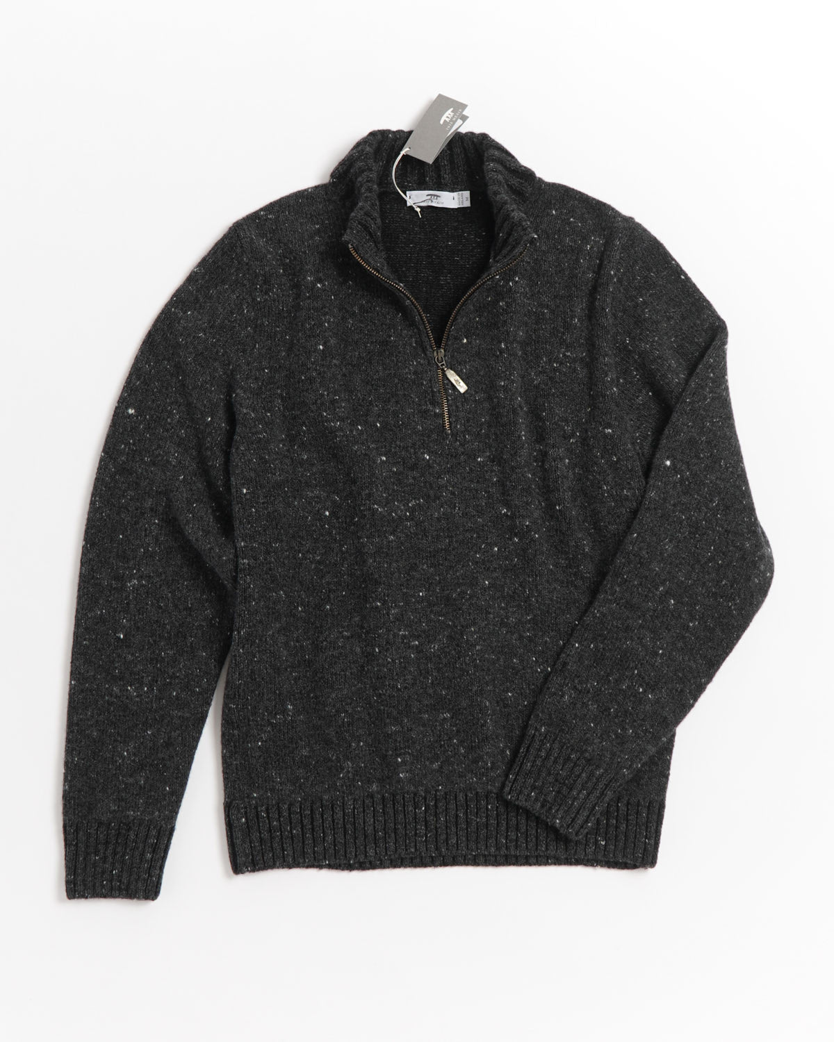 Inis Meáin Wool Cashmere Donegal Quarter Zip Mock Neck Sweater -   – Blazer For Men