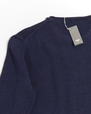 Inis Meáin Alpaca Silk Rolled Edge Tunic Sweater Navy 0 1