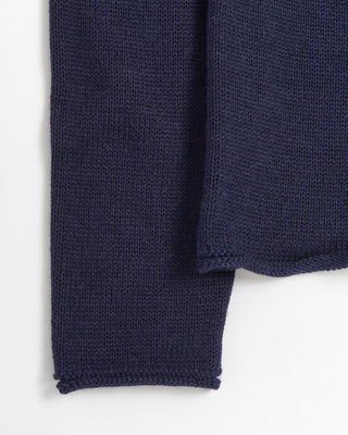 Inis Meáin Alpaca Silk Rolled Edge Tunic Sweater Navy 0 2