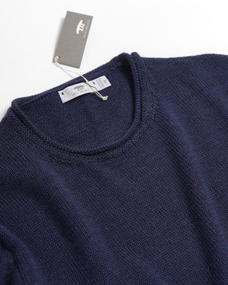 Inis Meáin Alpaca Silk Rolled Edge Tunic Sweater Navy 0 3
