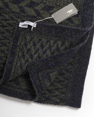 Inis Meáin Wool Cashmere Donegal Stonewall Knit Scarf Olive 0 3