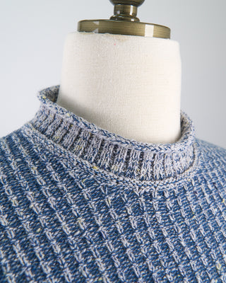 Inis Meain Wool Cashmere Claíochaí Crewneck Sweater Navy  White  4