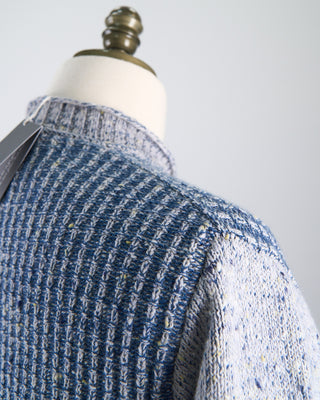 Inis Meain Wool Cashmere Claíochaí Crewneck Sweater Navy  White  5