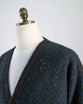 Inis Meain Fíodoír Wool Cashmere Cardigan Teal  4