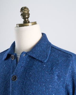 Inis Meain Donegal Wool Cashmere Carpenters Jacket Blue 