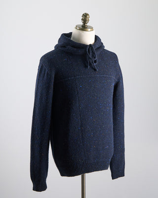 Inis Meain Donegal Wool Cashmere Life Vest Hoodie Navy 0