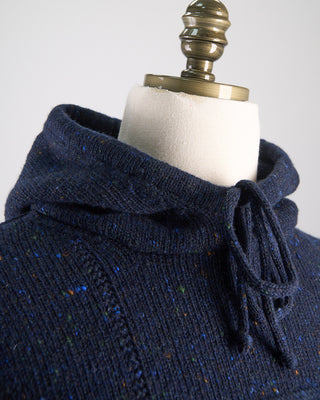 Inis Meain Donegal Wool Cashmere Life Vest Hoodie Navy 0 4