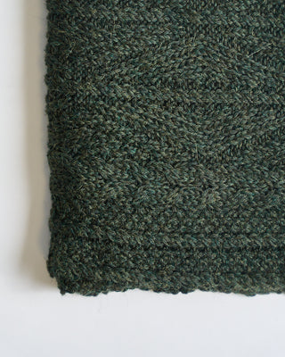 Inis Meain Alpaca Silk Aran Cable Scarf Green 