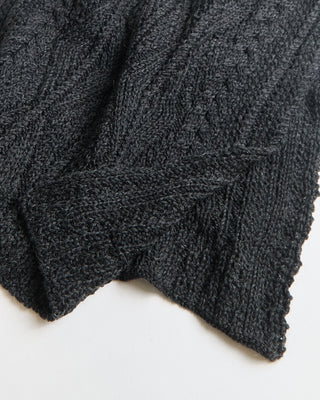 Inis Meain Alpaca Silk Aran Cable Scarf Charcoal 