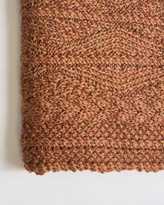 Inis Meain Alpaca Silk Aran Cable Scarf Cognac 