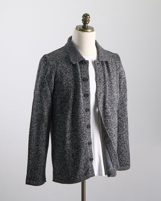 Inis Meain Classic Knit Shirt Jacket Salt  Pepper  1